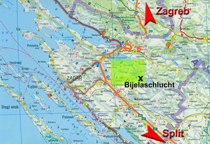 velebitski kanal karta Bijelaschlucht (Bukovica/Kroatien) velebitski kanal karta