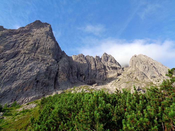 sobald wir am Auslauf der Kolmklamm aus den Latschen herauskommen, ...