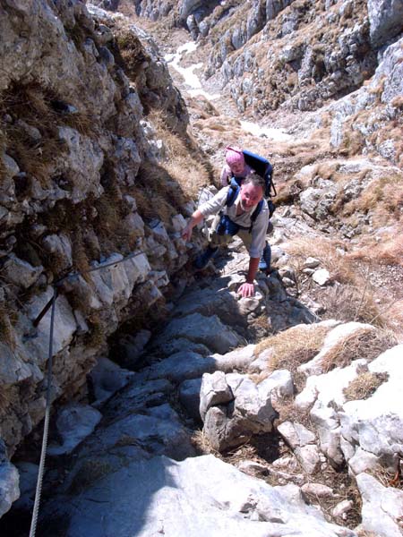 ... am Klettersteig durch die Gipfelschlucht