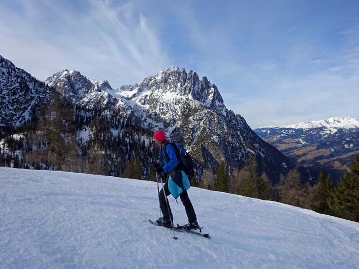 vom unscheinbaren, aber überaus lohnenden Auerling werden alle zufrieden ins Tal zurückkehren - vom Genussgeher bis zum konditionsstarken Schneeschuhtiger