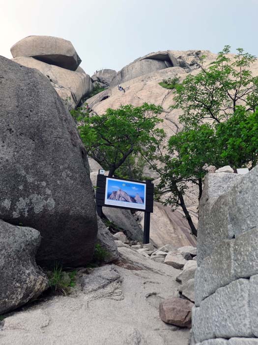 vor den mauerglatten Gipfelfelsen endet die Befestigungsanlage