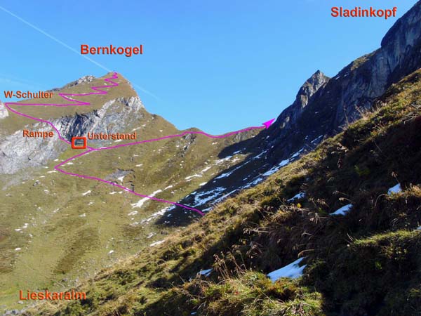 die Bernkogel SW-Flanke