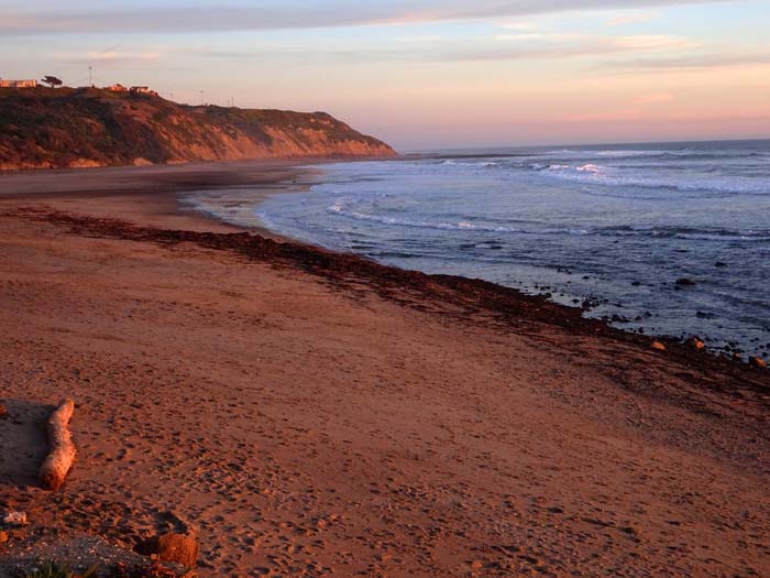 200 km weiter nördlich: Abendstimmung am San Gregorio Beach kurz vor San Francisco