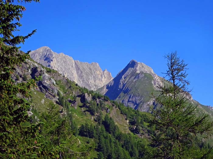 im Nordwesten Kendlspitze und Ganimitz, dazwischen die tolle Schiabfahrt von der Grauen Scharte durchs Kendl im Nordwesten Kendlspitze und Ganimitz, dazwischen die tolle Schiabfahrt von der Grauen Scharte durchs Kendl