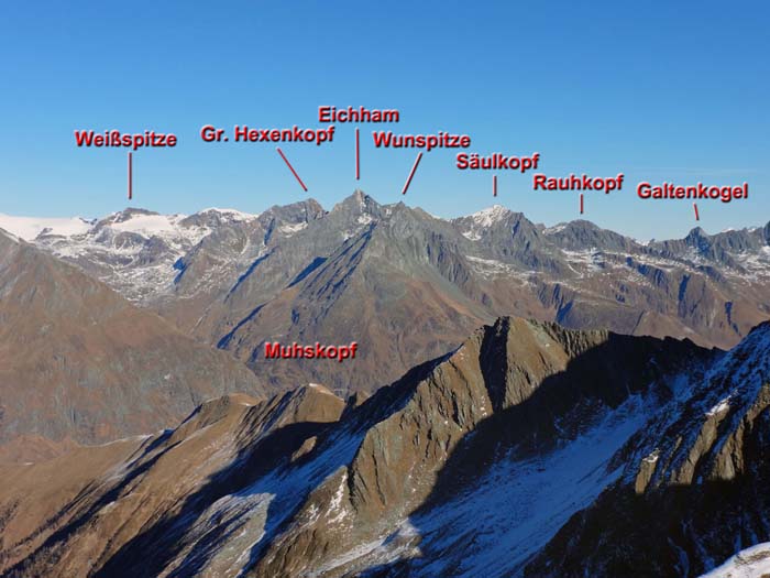 Blick gegen NNO auf die Virgener Nordkette