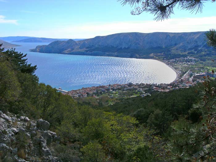 Tiefblick auf Baška