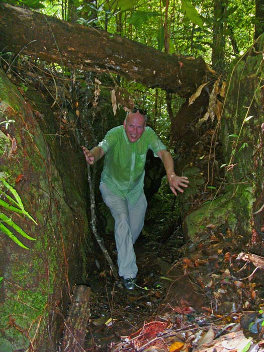 ... und John unter den Hindernissen des Regenwaldes