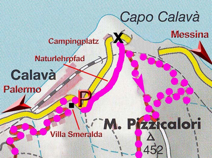 noch etwas weiter östlich eine weitere Kurzwanderung aufs Vorgebirge des Monte Pizzicalori