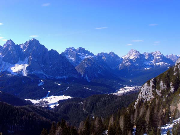 Blick von der Keser Alm gegen SW auf die Cime di Sappada