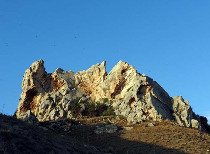 im netten Klettergarten der Rocca San Benedetto verschaffen wir uns etwas Bewegung