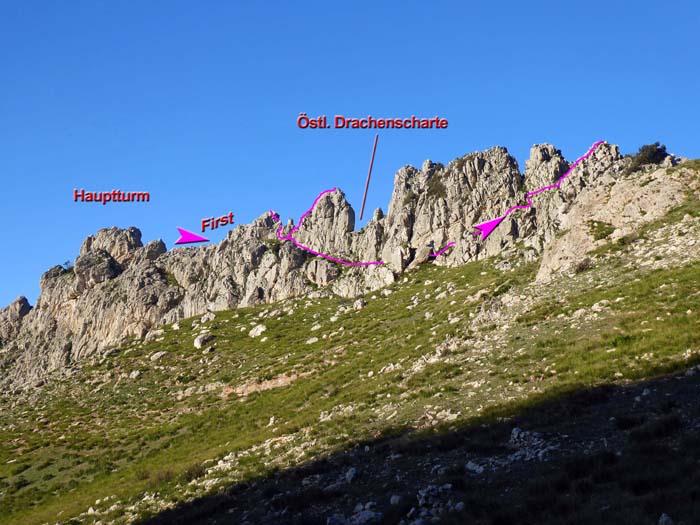 der mittlere Abschnitt - Drachenleib - von Süden