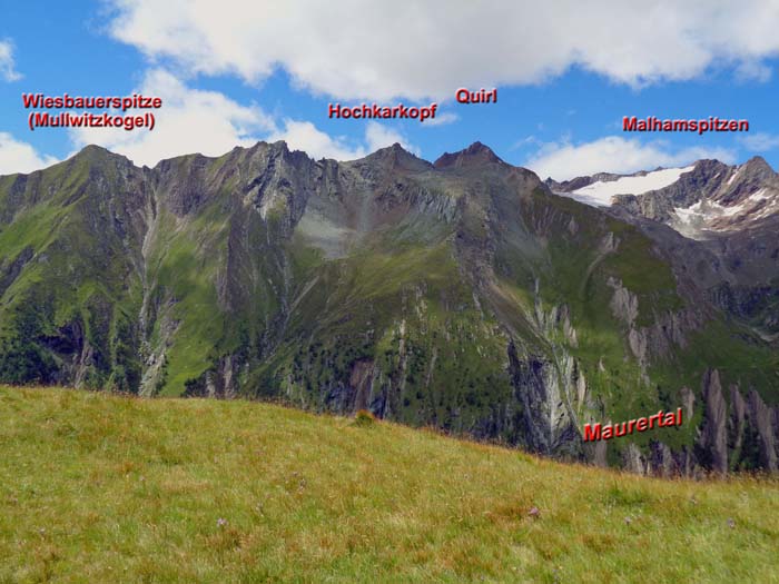 Gipfelblick gegen Westen auf den Maurerkamm