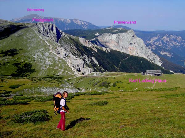 so schön könnt's auf der Rax sein; Blick vom Wetterkogel jenseits der Heukuppe nach NO