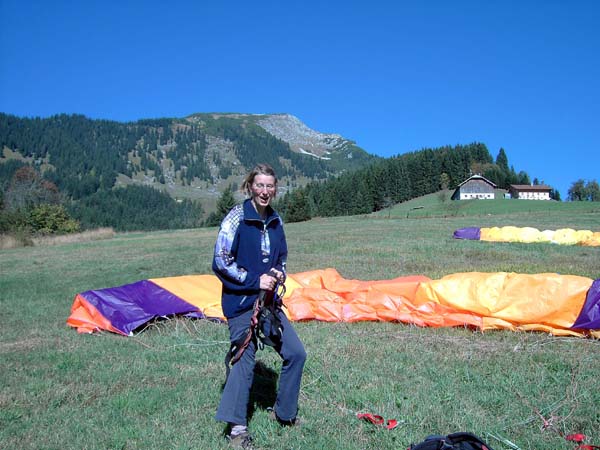 Ulli noch ganz aufgeregt vom eindrucksvollen Flug