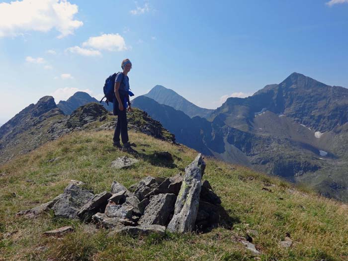 auf der Hasenhöhe (Hintere Alpkarspitze), Blick nach S, rechts von Ulli der Preber, einer der berühmtesten Schiberge der Niederen Tauern