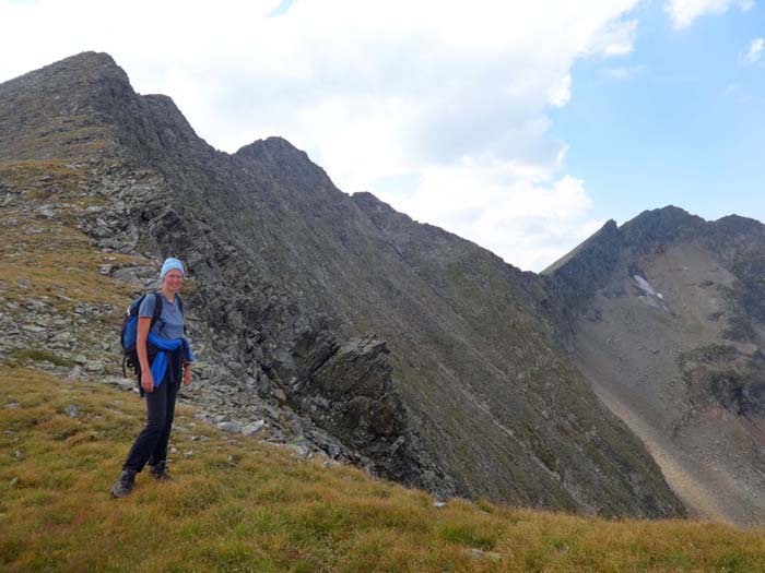 Blick zurück auf den Kieseck NO-Grat und den Verbindungsgrat zum Waldhorn