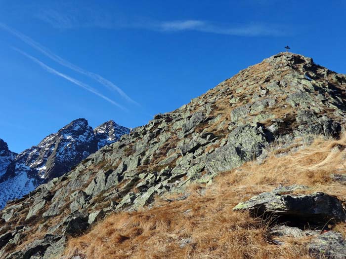 knapp unterm Gipfel, links Kl. und Gr. Friedrichskopf