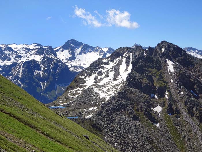 ... mit Blick auf Glanzscharte und Stubacher Sonnblick ...