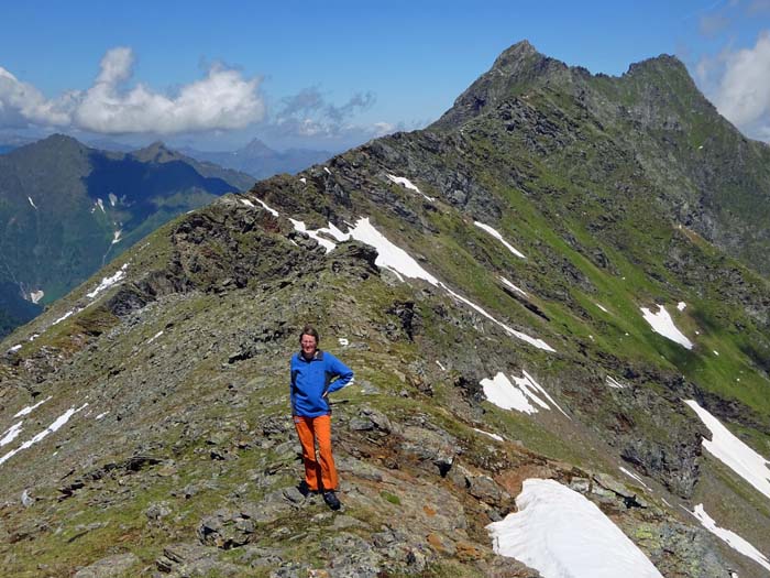 Rückblick vom Grat auf Graulahner und Schrotkopf