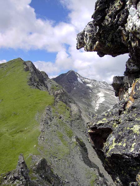 Lackenspitze Westgrat gegen Zeppspitze und Schwarzeck
