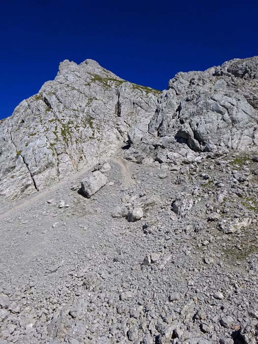 Rückblick von der Hochscharte zu Rinnenauslauf und Kammertalkopf