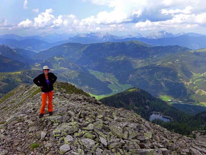 ... auf den Nordgrat; schöner Blick zum Gesäuse und auf den Eberlsee