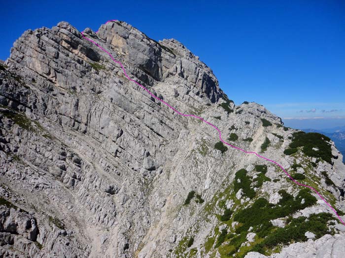 die versteckte Südrampe des Hinteren Hetzaukogel: gut getarnt ...