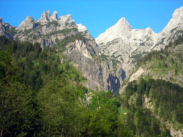 Scheren, Jakobinermütze und -schlucht vom unteren Grieskarsteig