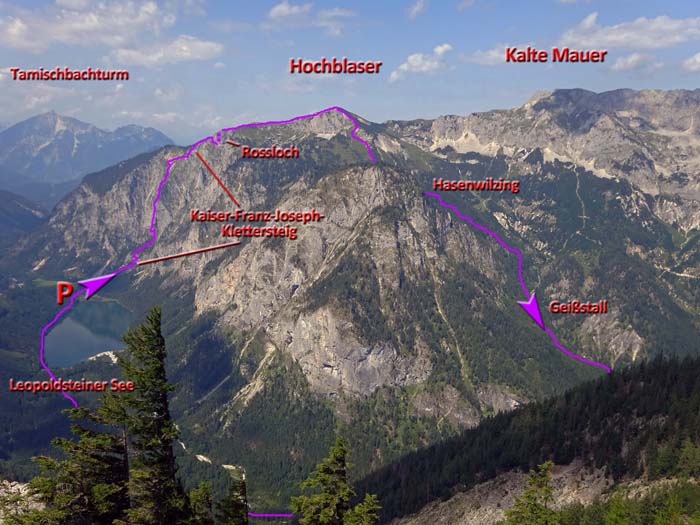 die Rundtour von Südosten (Pfaffenstein Westgrat)