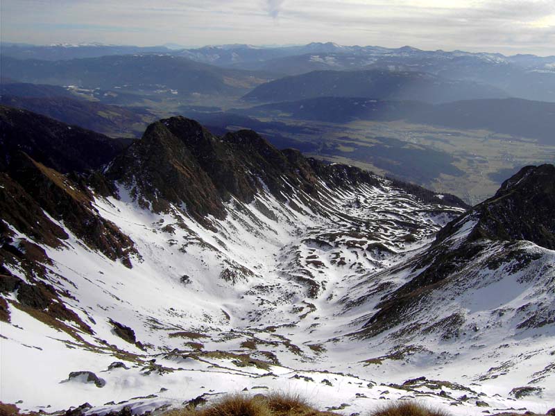 Zechnerkarspitze gegen S - das Bild erklärt den Beliebtheitsgrad bei Tourengehern (Bilder dazu im Archiv Schitouren)