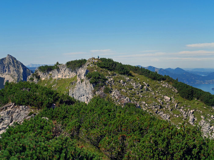 die letzten Meter zum Rosskogel, links die kecke Nase des Rettenstein