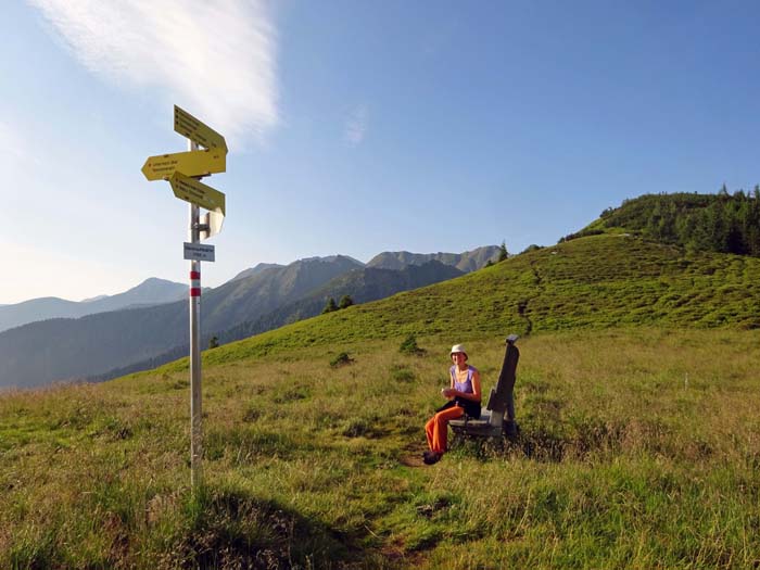 am Bärensulsattel entscheiden wir uns für den Kammweg nach Süden, dem Tauern-Hauptkamm zu