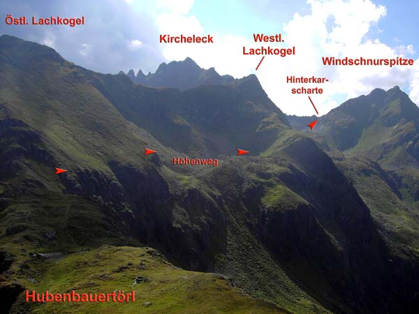 nach der würdigen Einstimmung auf dem Zubringer-Höhenweg beginnen wir am Hubenbauertörl die eigentliche Überschreitung