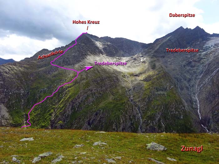 Normalanstieg von Nordosten aus dem Umbaltal (Clarahütte) Normalanstieg von Nordosten aus dem Umbaltal (Clarahütte)