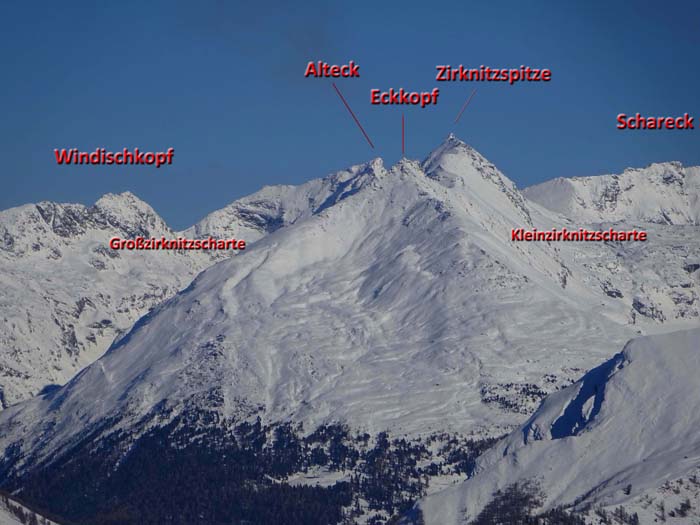 jenseits des Mölltals warten fantastische Unternehmungen in den Goldbergen (Eckkopf s. Archiv Schitouren)                              