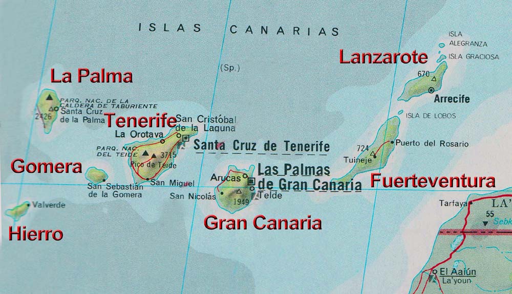Übersicht Kanarische Inseln