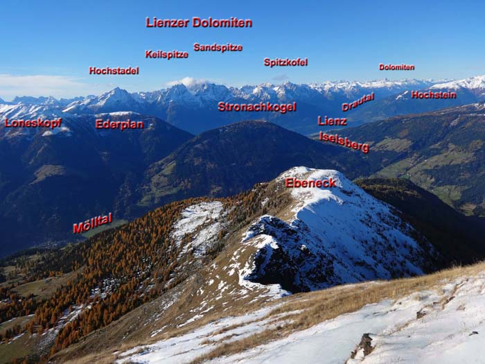 Gipfelblick vom Leitenkopf gegen SW