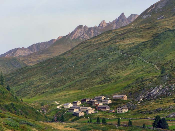 die berühmte Jagdhausalm mit Blick auf den Auslauf des Prettaukamms mit Reinhard und Gabelspitzen die berühmte Jagdhausalm mit Blick auf den Auslauf des Prettaukamms mit Reinhard und Gabelspitzen