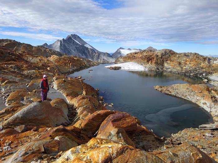 ... dessen kleine, fjordartige Eisseen mit Hochgallblick uns magisch anziehen ... dessen kleine, fjordartige Eisseen mit Hochgallblick uns magisch anziehen