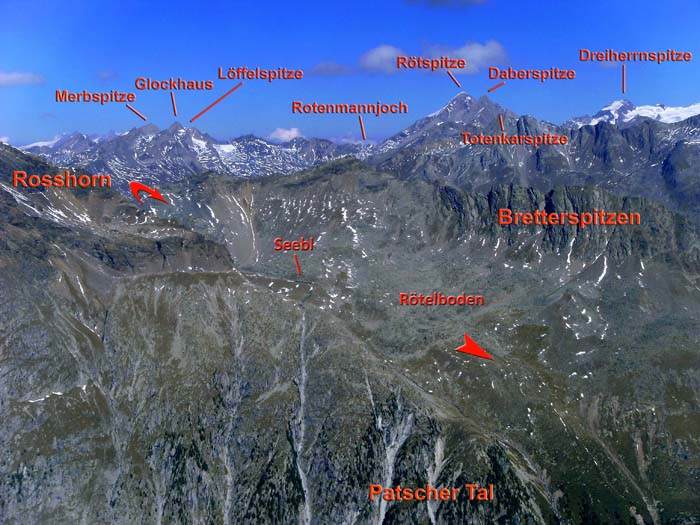 unser Abstieg von Süden, vom Gipfel des Almerhorn (s. Archiv) unser Abstieg von Süden, vom Gipfel des Almerhorn (s. Archiv)