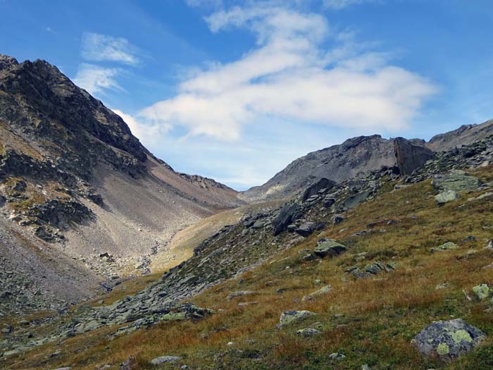 Rückblick zum Seeblsattel zwischen Rosshorn und Bretterspitzen Rückblick zum Seeblsattel zwischen Rosshorn und Bretterspitzen