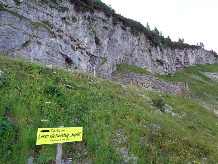 gleich unterhalb der Loseralm durchzieht die listig angelegte „Sophie“ einen langgestreckten Felsriegel