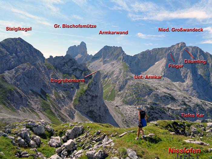 ein letzter Blick auf die fantastische Bergwelt des Gosaukamm