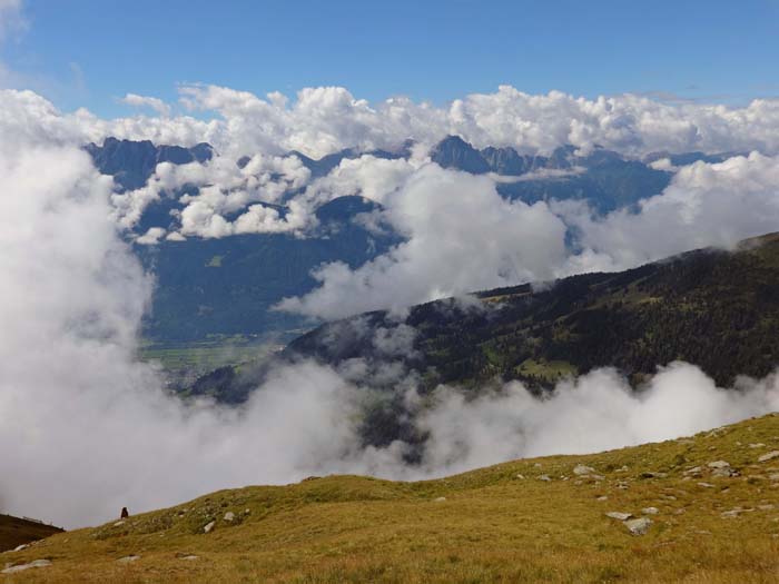 durchwachsene Sicht auf die Lienzer Dolomiten