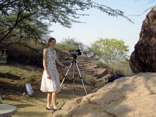 in der Boulder-area des Gartens der Fünf Sinne in New Delhi ...