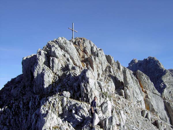 die letzten Meter vor dem Gipfelkreuz des Seehorn, dahinter das Rothörnl