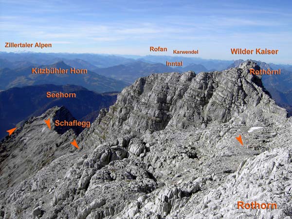 Rückblick vom Rothorn gegen SW