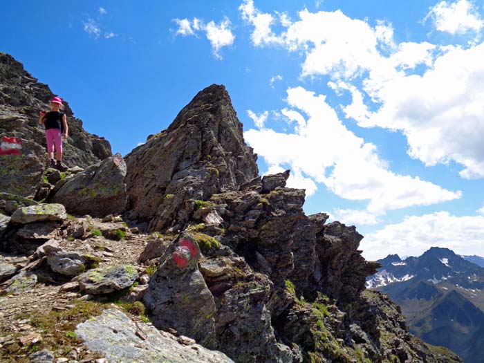 nur der oberste Teil des Abstiegs ist etwas steiler