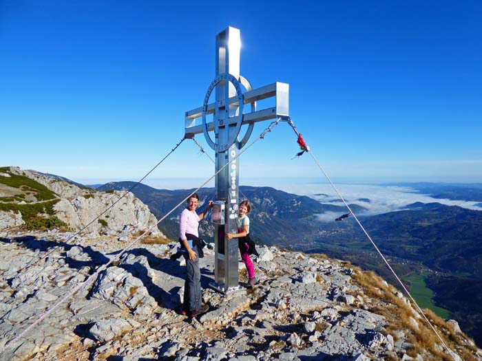 am Gipfel der Preinerwand, Blick ins östliche Flachland