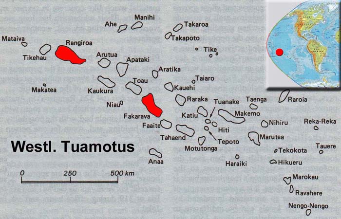 Karte Westliche Tuamotus